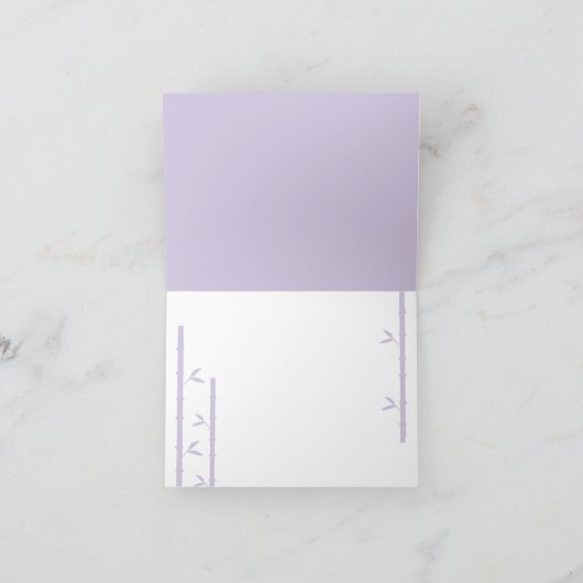 Paarse Bamboo Panda Luier Baby shower Dank u Bedankkaart (Binnen)