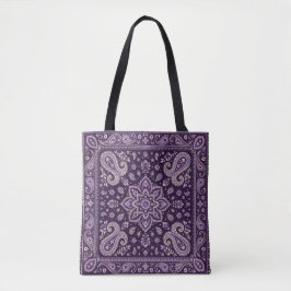 Paarse Bandana Paisley Tote Tas | Carryall