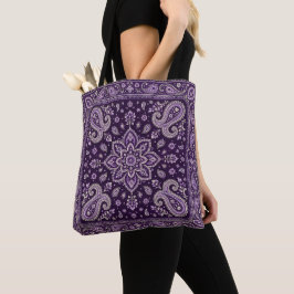 Paarse Bandana Paisley Tote Tas | Carryall