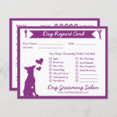 Paarse banner Silhouette Dog Grooming Report Kaart (Voorkant / Achterkant)