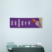 Paarse banner van het Basketbalteam (Beurs)