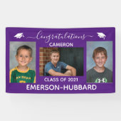 Paarse Banner voor Afstuderen op de middelbare sch (Horizontaal)