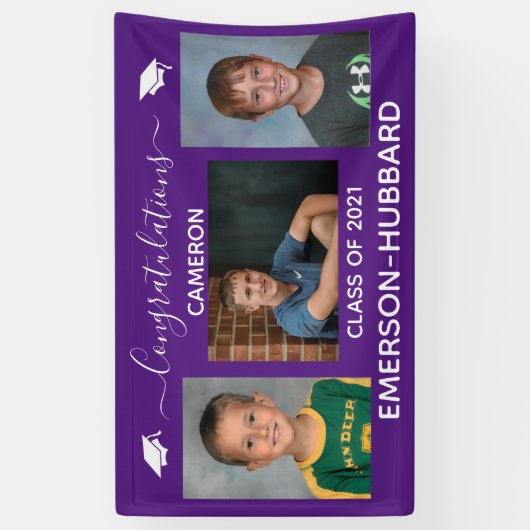 Paarse Banner voor Afstuderen op de middelbare sch (Verticaal)