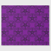 paarse baphomet pentagram halloween cadeaupapier (Vlak)