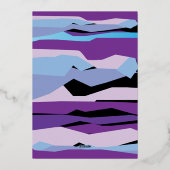 Paarse Bar Mitswa uitnodiging met gouden folie (Achterkant)