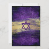 Paarse Bar Mitzvah Vetgedrukte Type Goudfolie Mode Kaart (Achterkant)