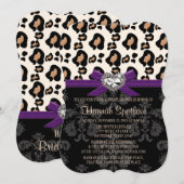 Paarse barbepoetin Vrijgezellenfeest Kaart (Voorkant / Achterkant)