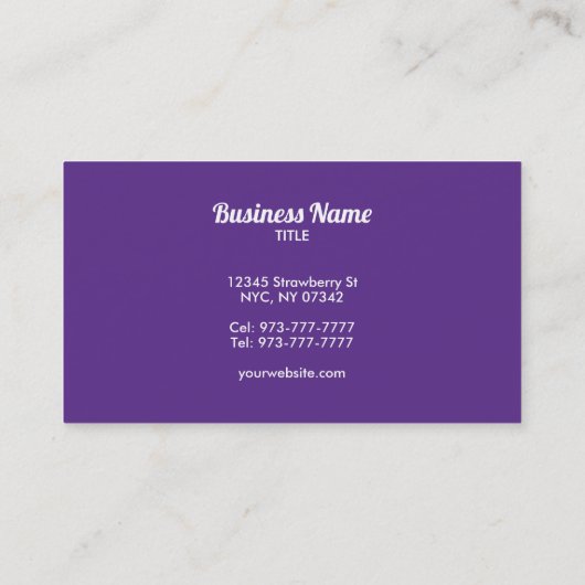 Paarse Bartender-visitekaartjes Visitekaartje (Achterkant)