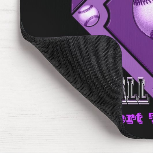 Paarse Baseball Cartoon Muismat (Hoek)