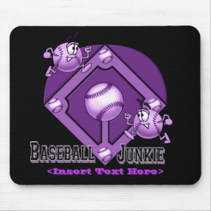 Paarse Baseball Cartoon Muismat