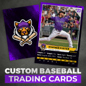 Paarse Baseball Trading Kaart Foto Baseball Logo Contactkaartje