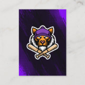 Paarse Baseball Trading Kaart Foto Baseball Logo Contactkaartje (Achterkant)