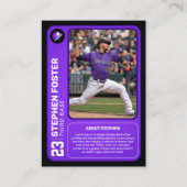 Paarse Baseball Trading Kaart Gift Baseball Player Contactkaartje (Voorkant)