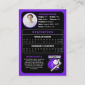 Paarse Baseball Trading Kaart Gift Baseball Player Contactkaartje (Achterkant)