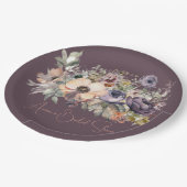 Paarse Basil Bloemen Boeket Douche Papieren Bordje (Gekanteld)