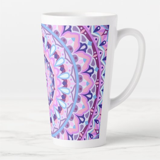 Paarse basis Mandala Latte Mok (Rechts)