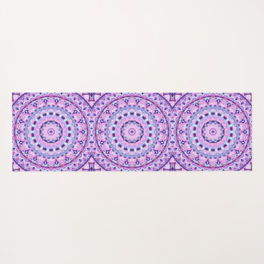 Paarse basis Mandala Yogamat (Achterkant (horizontaal))