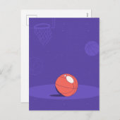 Paarse basketbal feestdagenkaart (Voorkant / Achterkant)