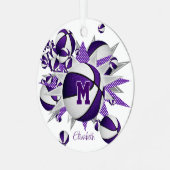 paarse basketbal meisjes sport metalen ornament (Voorkant links)