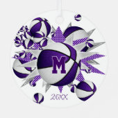 paarse basketbal meisjes sport metalen ornament (Achterkant)