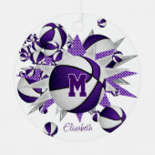 paarse basketbal meisjes sport metalen ornament (Voorkant)