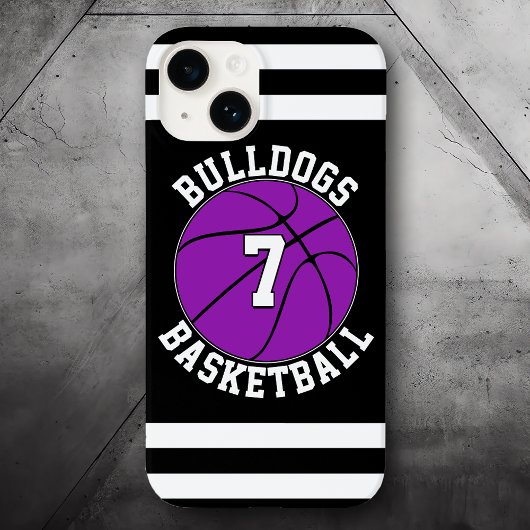 Paarse Basketbal Team Naam Speler Nummer Custom Case-Mate iPhone Case