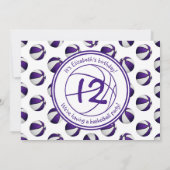 paarse basketbal voor meisjes kaart (Achterkant)