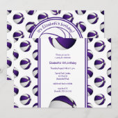 paarse basketbal voor meisjes kaart (Voorkant / Achterkant)