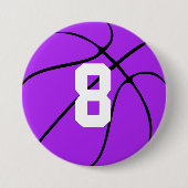 Paarse Basketball Custom Jersey Number of Letter Ronde Button 7,6 Cm (Voorkant)