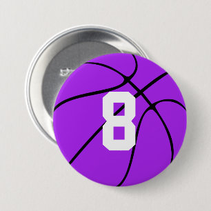Paarse Basketball Custom Jersey Number of Letter Ronde Button 7,6 Cm