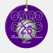  Paarse Basketball Ornaments Keramisch Ornament (Voorkant)