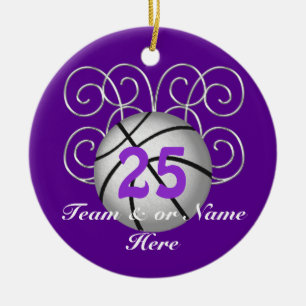 Paarse Basketball Ornaments Keramisch Ornament
