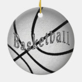 Paarse Basketball Ornaments Keramisch Ornament (Achterkant)
