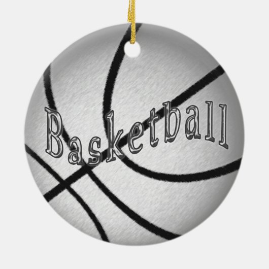  Paarse Basketball Ornaments Keramisch Ornament (Achterkant)