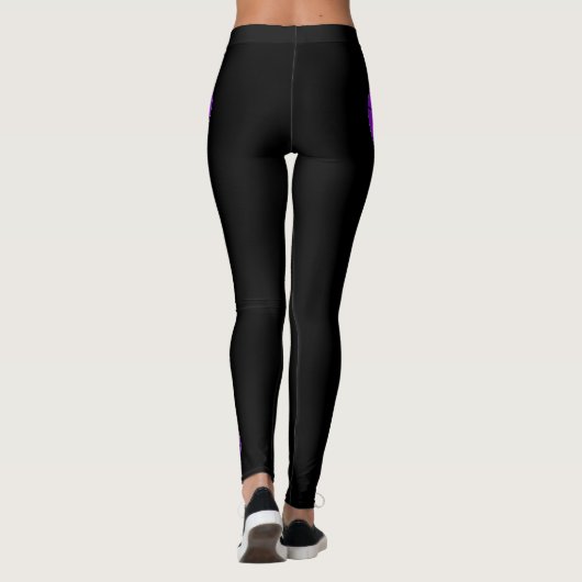 Paarse Basketball Team Name & Player Number Sports Leggings (Achterkant)