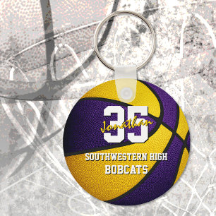 paarse basketbalploegen sleutelhanger