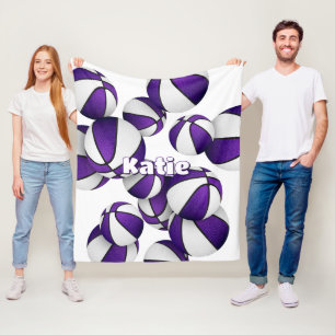 paarse basketbalteam kleurt kinder sportdecor fleece deken