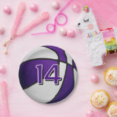 paarse basketbalwedstrijd papieren bordje (Feest)