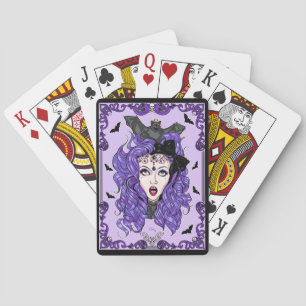 Paarse bat Girl-speelkaarten Pokerkaarten
