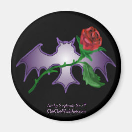 Paarse Bat met Roos Magneet