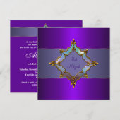 Paarse Bat Mitzvah Kaart (Voorkant / Achterkant)