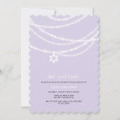 Paarse bat mitzvah sparkles ster van David Invite Kaart (Voorkant)