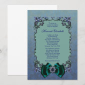 Paarse Bat Mitzvah uitnodigingen (Voorkant / Achterkant)