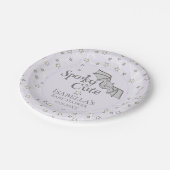 Paarse Batty, Stars & Moons Spooky Schattige Papieren Bordje (Gekanteld)