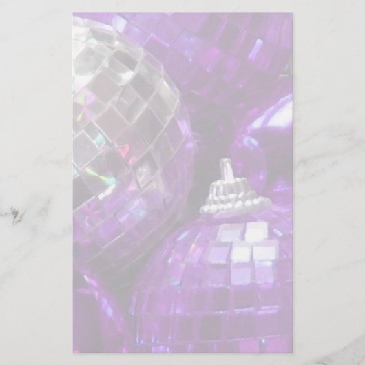 Paarse Baubles bord Briefpapier (Voorkant)