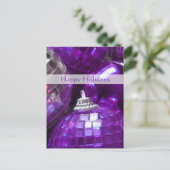Paarse Baubles 'Happy Holidays' briefkaart (Staand voorkant)