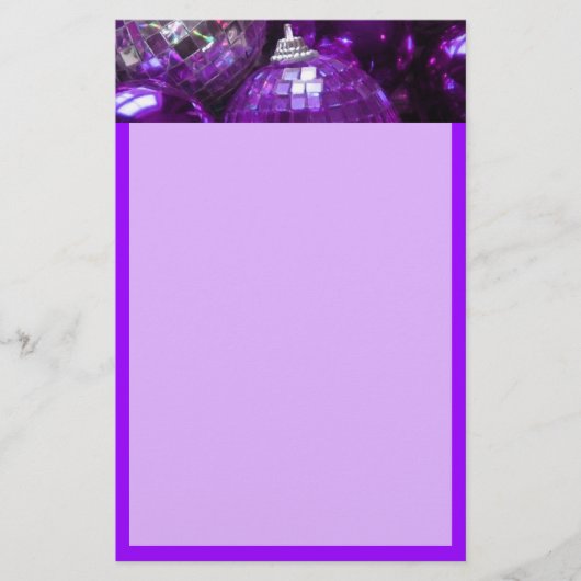 Paarse Baubles header paars Briefpapier (Voorkant)