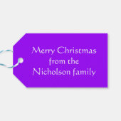 Paarse Baubles label cadeau paars Cadeaulabel (Achterkant Horizontaal)