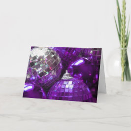 Paarse Baubles "Merry Kerstmis"-begroetingskaart Feestdagen Kaart