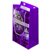 Paarse Baubles Merry-kersttas, klein Klein Cadeauzakje (Voorkant Gekanteld)